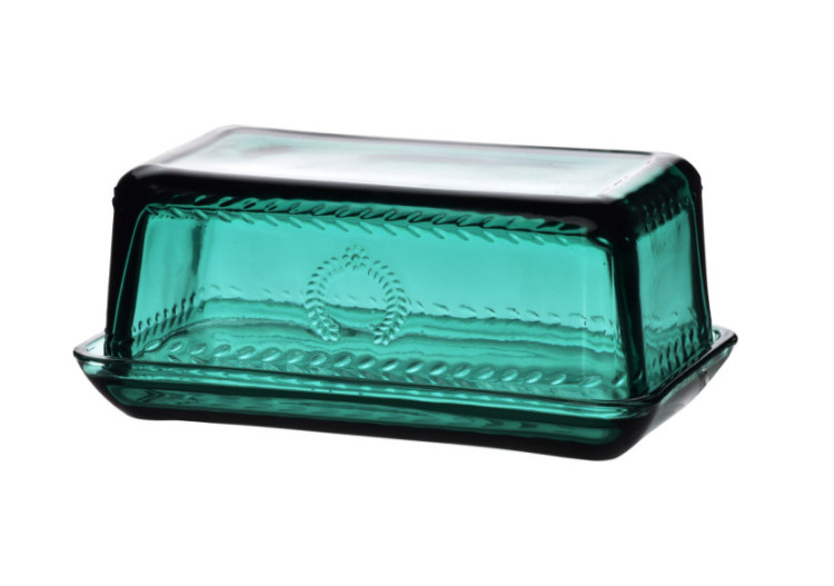 Beurrier en verre ECILA DARK - 17x9,7x7,5cm couleur vert foncé - HTID9949-PROM - Allesken
