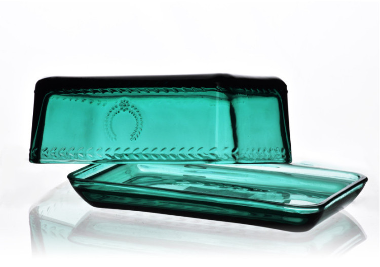 Beurrier en verre ECILA DARK - 17x9,7x7,5cm couleur vert foncé - HTID9949-PROM - Allesken 2