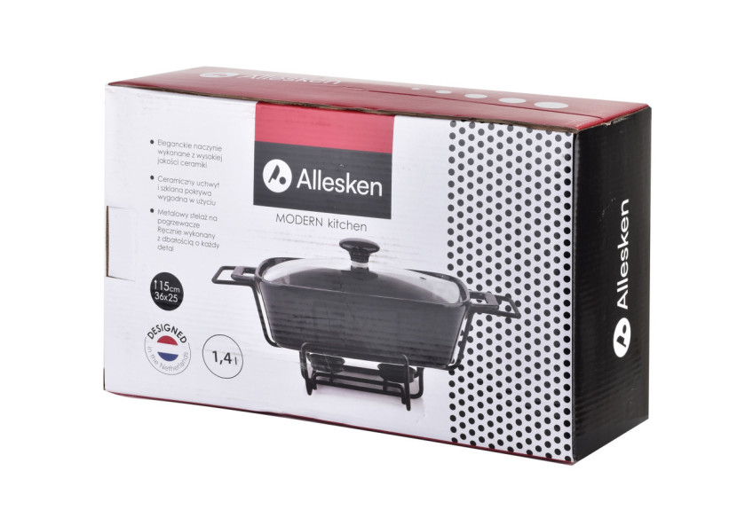 Plat chauffant MODERN KITCHEN - 1,4L en céramique 36x25x15cm - HTN3140-PROM - Allesken