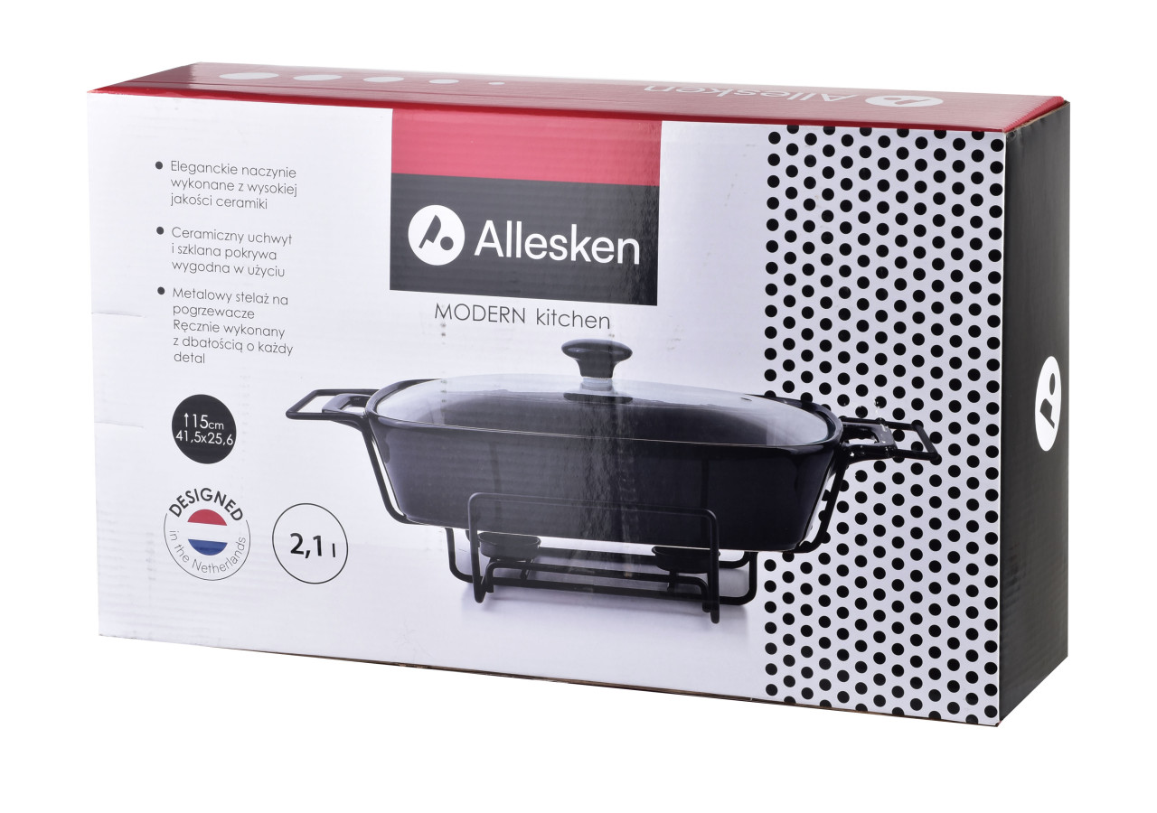 Plat chauffant MODERN KITCHEN - 2,1L en céramique 38,5x22x17cm - HTN3164-PROM - Allesken