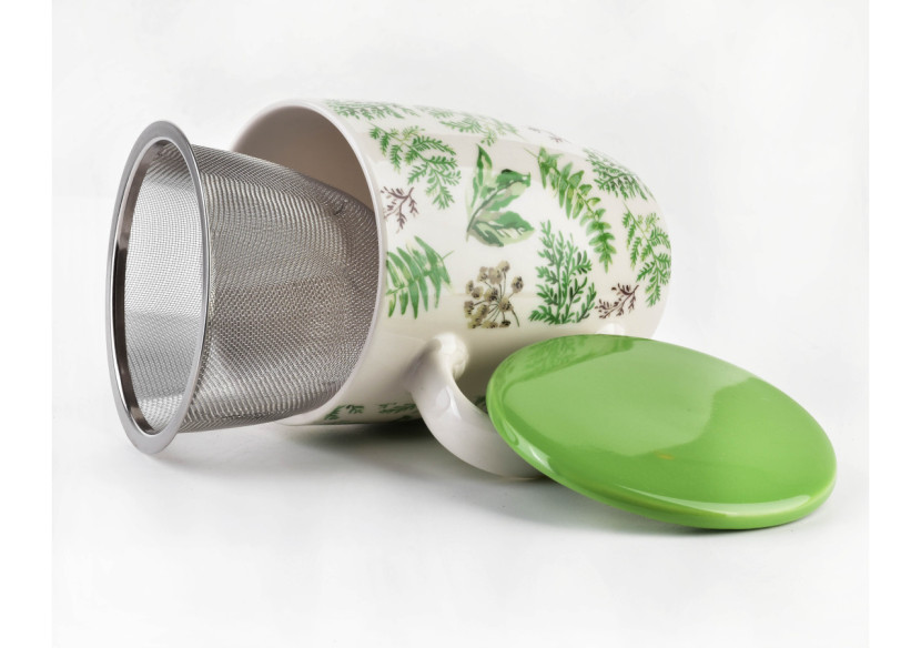 Mug EDDY - Porcelaine verte avec infuseur et couvercle - HTPT4109 - Affekdesign By Mondex Mug EDDY - Porcelaine verte avec infuseur et couvercle - HTPT4109 - Affekdesign By Mondex