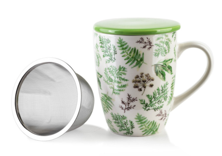 Mug EDDY - Avec infuseur et couvercle vert - HTPT4109-PROM - Mondex