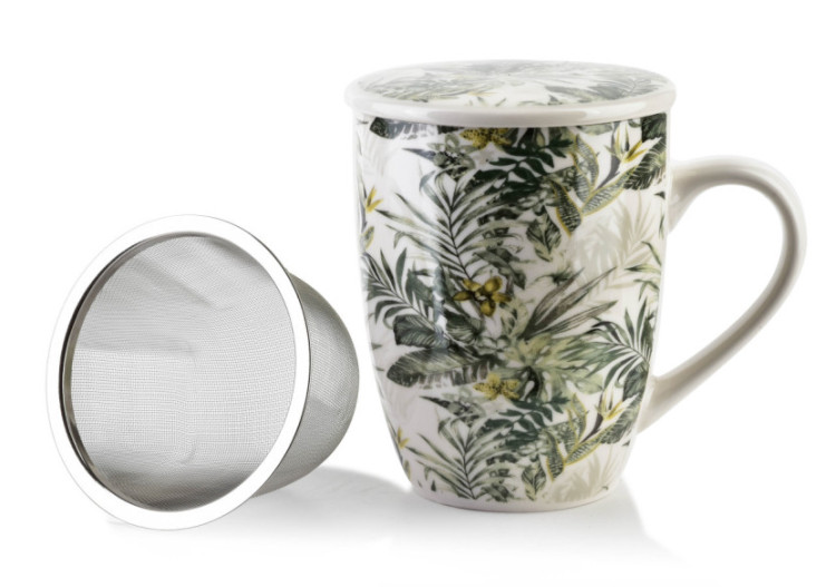 Mug EDDY - Avec infuseur et couvercle jungle - HTPT4116-PROM - Mondex