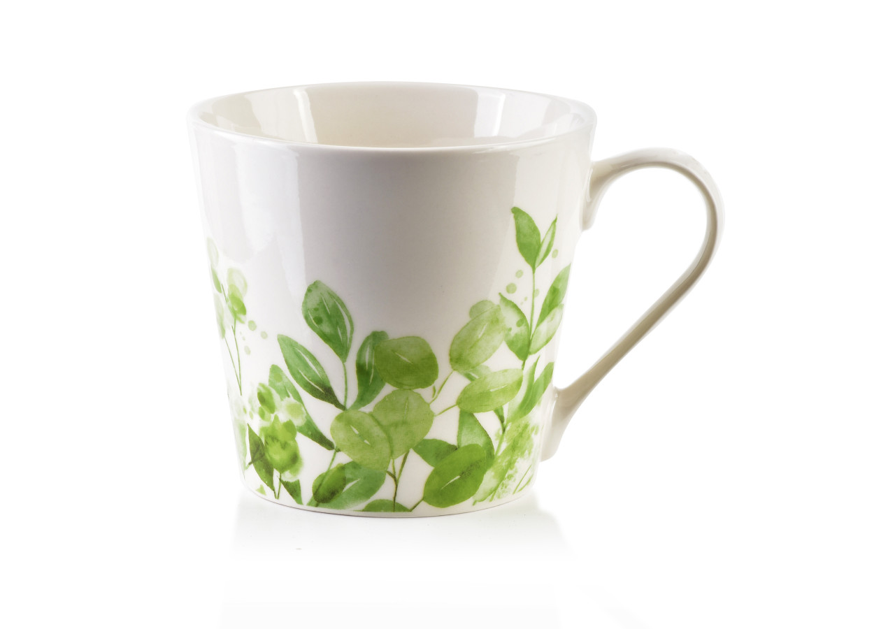 Mug EDDY 400ml - Dimensions 9,8x13xh9cm feuilles - HTPT4185-PROM - Mondex