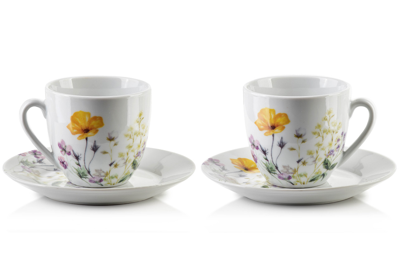 Ensemble JOY de 6 tasses avec soucoupe - 250ml - HTTC5595-PROM - Mondex