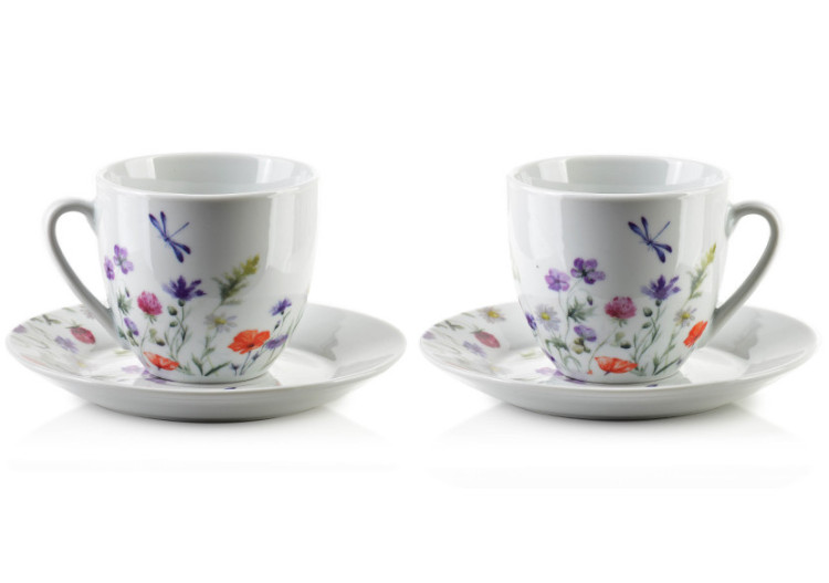 Ensemble JOY de 6 tasses avec soucoupe - 250ml - HTTC5618-PROM - Mondex