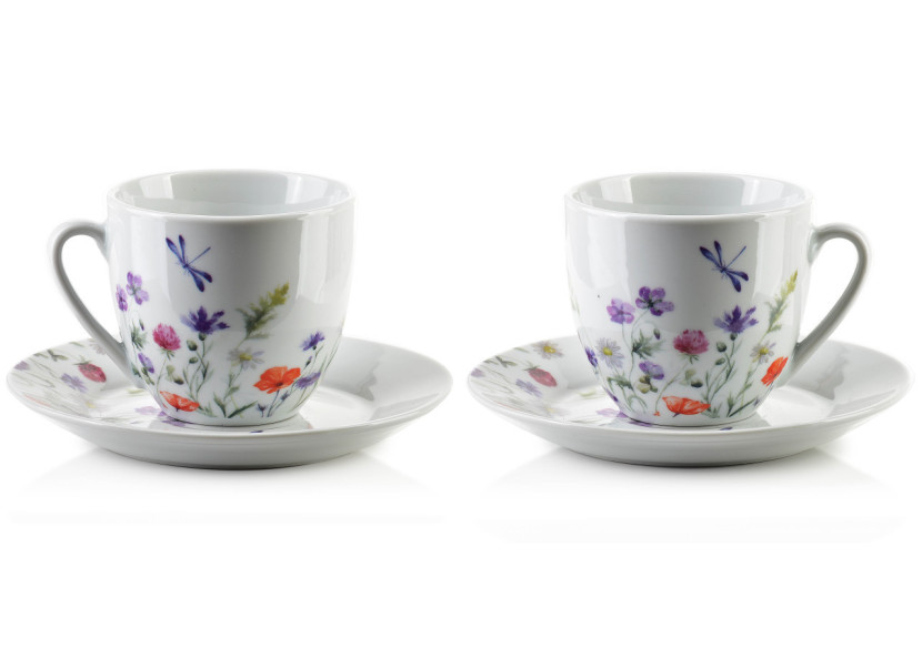 Ensemble JOY de 6 tasses avec soucoupe - 250ml - HTTC5618-PROM - Mondex