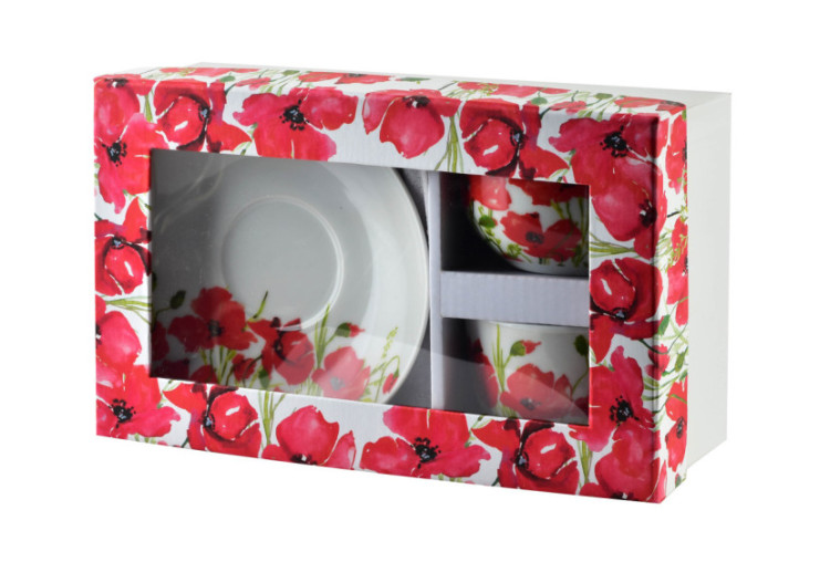 Ensemble de 2 tasses JOY - Porcelaine 245 ml avec soucoupes - HTTC5663-PROM - Affekdesign By Mondex 2