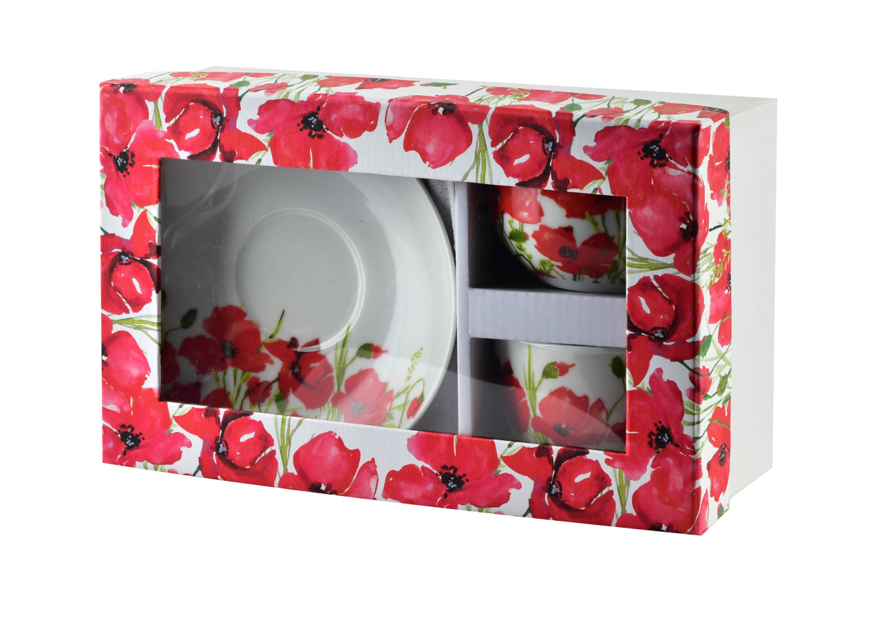 Ensemble de 2 tasses JOY - Porcelaine 245 ml avec soucoupes - HTTC5663-PROM - Affekdesign By Mondex