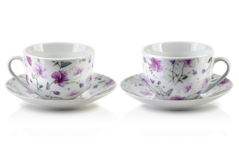 Ensemble de 2 tasses JOY - Porcelaine 245 ml avec soucoupes - HTTC5687-PROM - Affekdesign By Mondex Ensemble de 2 tasses JOY - Porcelaine 245 ml avec soucoupes - HTTC5687-PROM - Affekdesign By Mondex