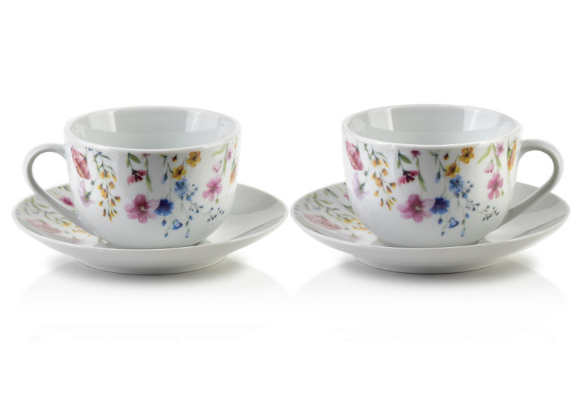 Ensemble de 2 tasses JOY - Porcelaine 245 ml avec soucoupes - HTTC5700-PROM - Affekdesign By Mondex Ensemble de 2 tasses JOY - Porcelaine 245 ml avec soucoupes - HTTC5700-PROM - Affekdesign By Mondex