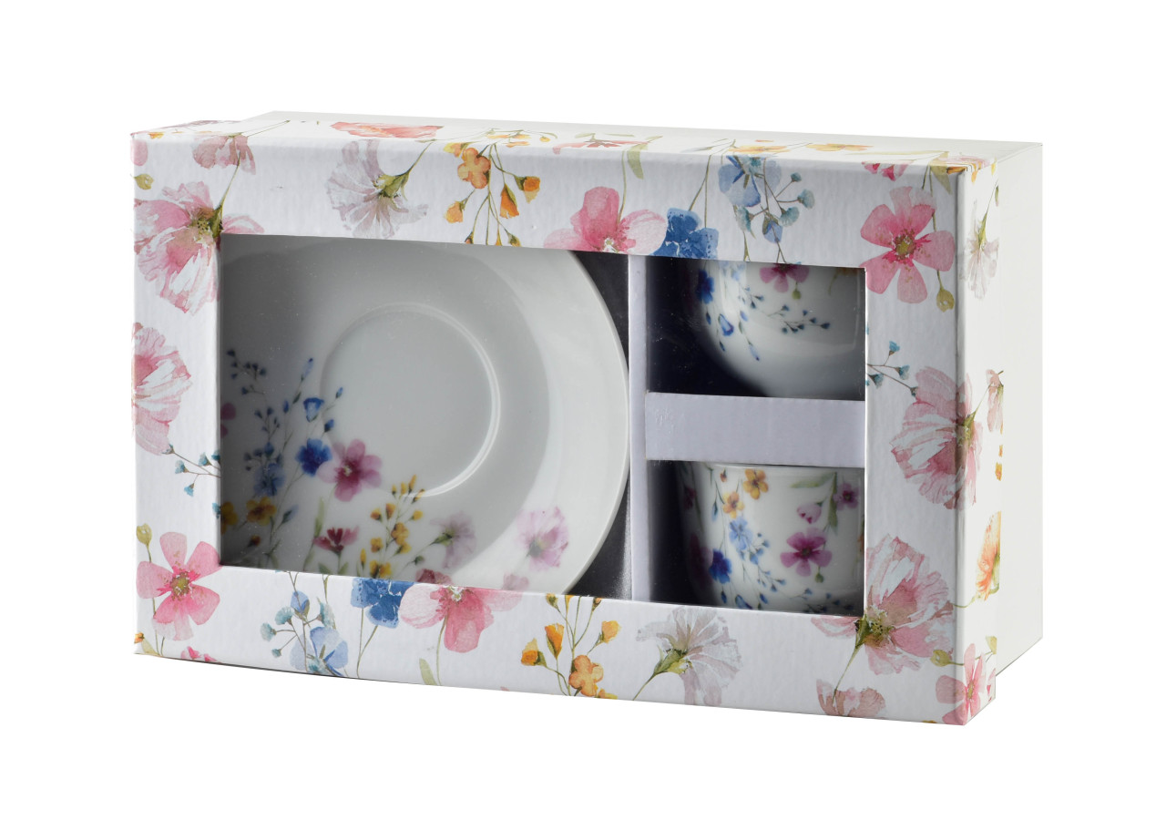 Ensemble de 2 tasses JOY - Porcelaine 245 ml avec soucoupes - HTTC5700-PROM - Affekdesign By Mondex