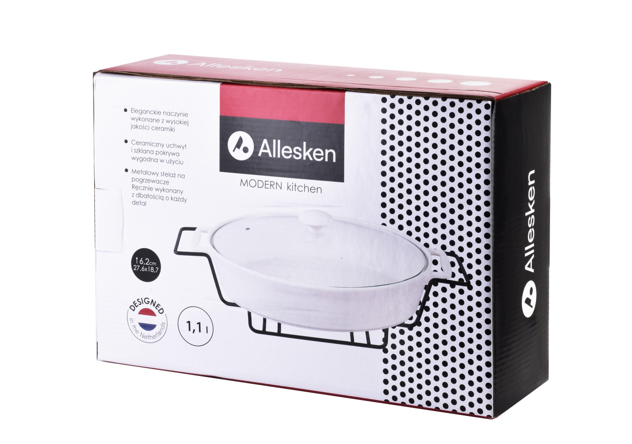 Naczynie MODERN KITCHEN - 1,1L avec réchaud 27,6x18,7xh6,2cm - HTN5809-PROM - Allesken