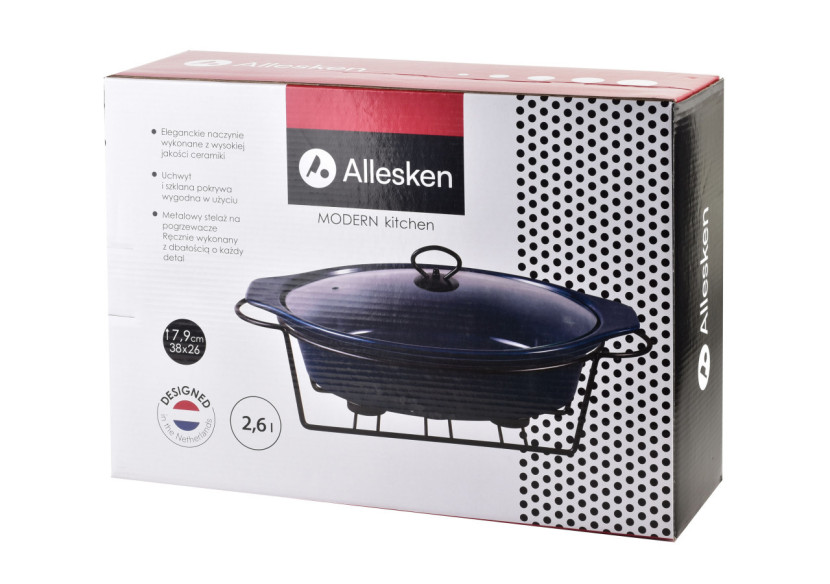 Naczynie MODERN KITCHEN - 2,6L avec réchaud 34x25xh17cm - HTN5519-PROM - Allesken Naczynie MODERN KITCHEN - 2,6L avec réchaud 34x25xh17cm - HTN5519-PROM - Allesken