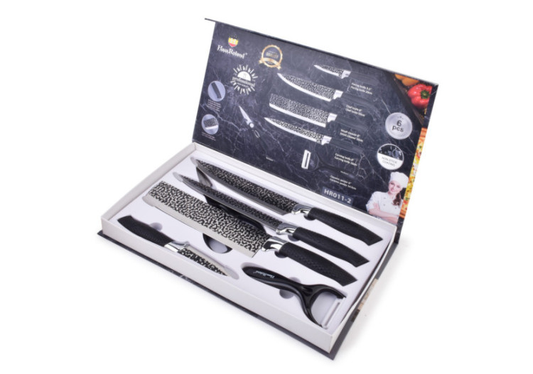 Ensemble de Couteaux BASIC KITCHEN - 4 couteaux, 1 éplucheur et 1 paire de ciseaux en acier inoxydable - HTXD6585 - Allesken 2