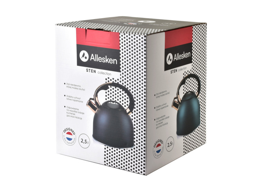 Bouilloire STEN SILVER - Capacité de 2,5L en acier inoxydable - HTXD6592-CX - Allesken