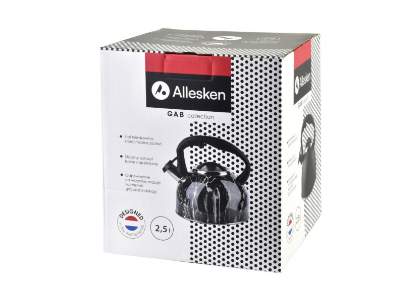 Bouilloire GAB BLACK - Capacité de 2,5L en acier inoxydable - HTXD6653-CX - Allesken