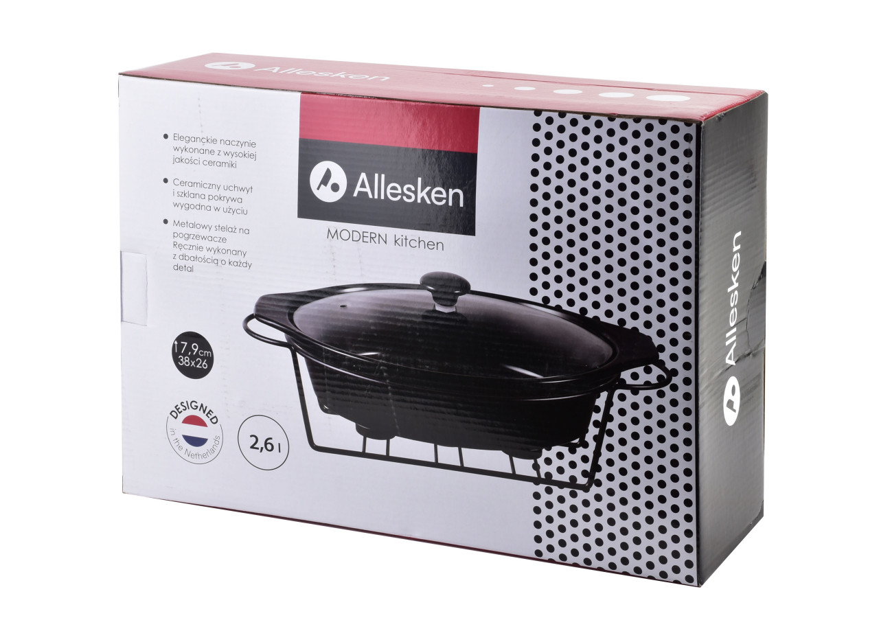 Plat avec Réchaud MODERN KITCHEN - 2,6L 38 x 26 x 7,9 cm - HTN0018-PROM - Allesken