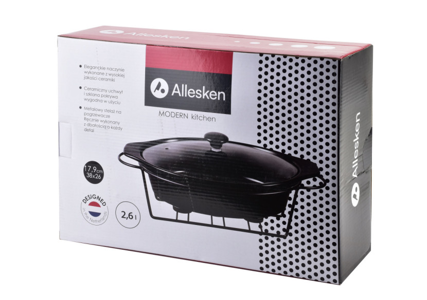 Plat avec Réchaud MODERN KITCHEN - 2,6L 38 x 26 x 7,9 cm - HTN0018-PROM - Allesken