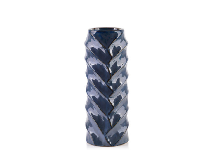 Vase TALLIE BLUE - Design contemporain 11x11xH:28,5cm - HTTS5106-PROM - Mondex