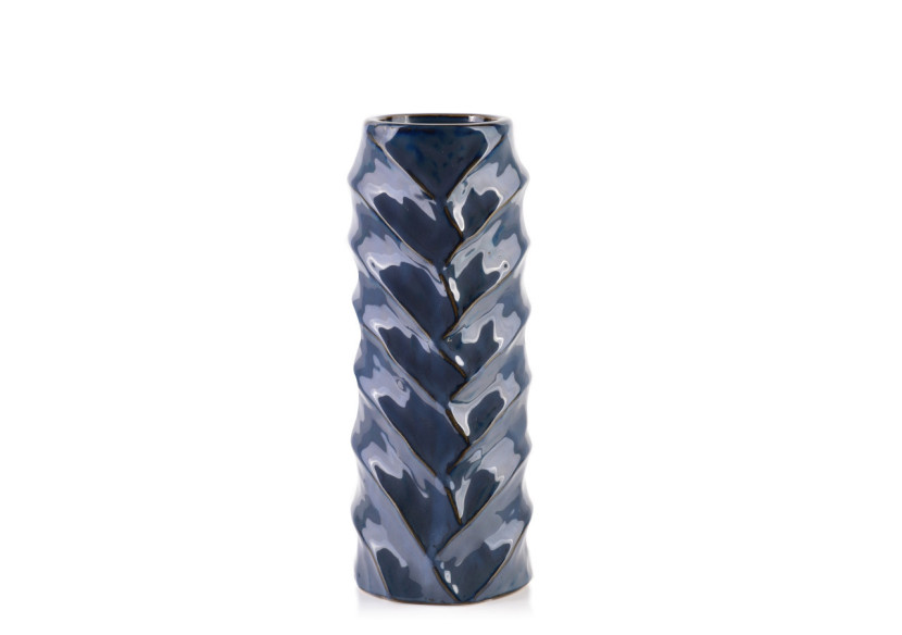 Vase TALLIE BLUE - Design contemporain 11x11xH:28,5cm - HTTS5106-PROM - Mondex