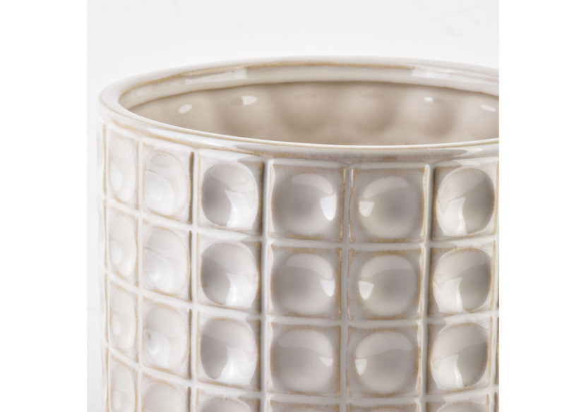 Vase VIENNA - Céramique beige 17 x 17 x 15,5 cm - HTTS5151 - Mondex Vase VIENNA - Céramique beige 17 x 17 x 15,5 cm - HTTS5151 - Mondex