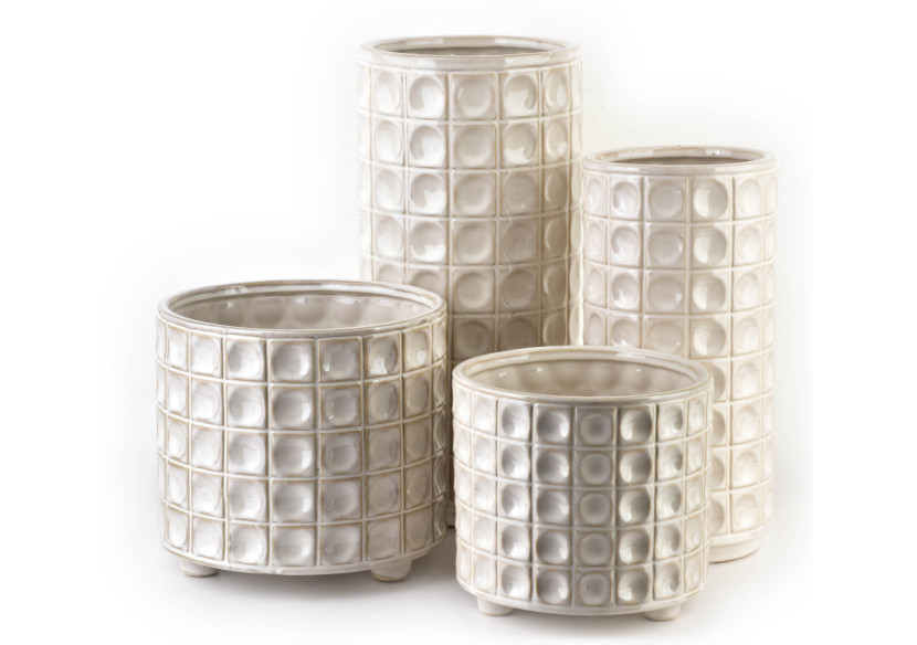 Vase VIENNA - Céramique beige 17 x 17 x 15,5 cm - HTTS5151 - Mondex Vase VIENNA - Céramique beige 17 x 17 x 15,5 cm - HTTS5151 - Mondex