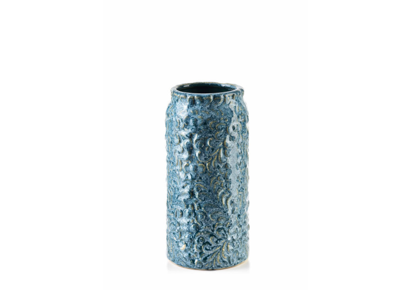 Vase en céramique YANDA BLUE - 8,5 x H21 cm - HTTS9609 - Mondex Vase en céramique YANDA BLUE - 8,5 x H21 cm - HTTS9609 - Mondex