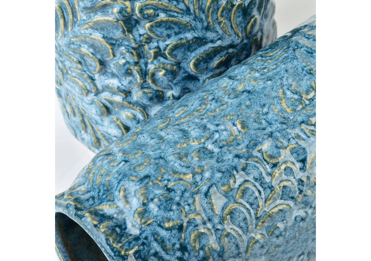 Vase en céramique YANDA BLUE - 8,5 x H21 cm - HTTS9609 - Mondex