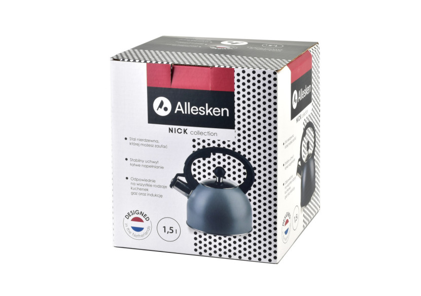 Bouilloire NICK BLACK - Acier inoxydable 1,5L, design sophistiqué et pratique - HTXD6707-CX - Allesken