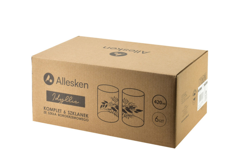 Ensemble de 6 verres IDYLLIC - 420ml avec motif floral - HTID1305-PROM - Allesken Ensemble de 6 verres IDYLLIC - 420ml avec motif floral - HTID1305-PROM - Allesken