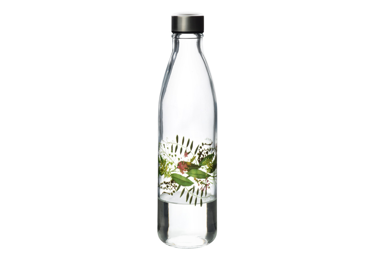 Bouteille HOLLIE IDYLLIC - Verre 1000ml avec motif floral - HTID1312 - Allesken