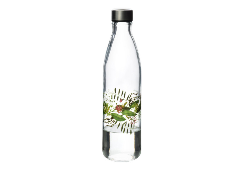 Bouteille HOLLIE IDYLLIC - Verre 1000ml avec motif floral - HTID1312 - Allesken