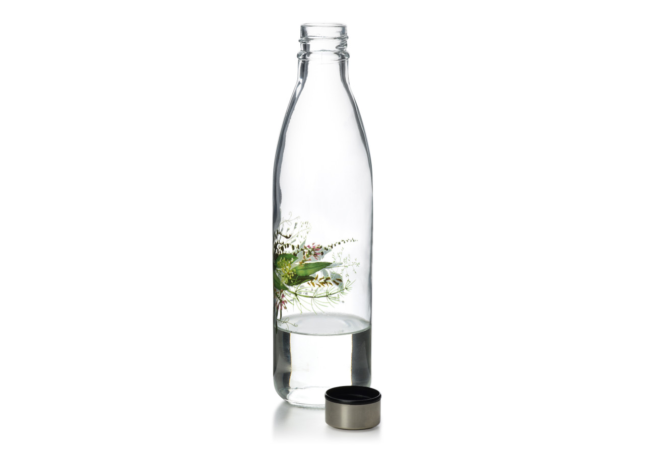 Bouteille HOLLIE IDYLLIC - Verre 1000ml avec motif floral - HTID1312 - Allesken