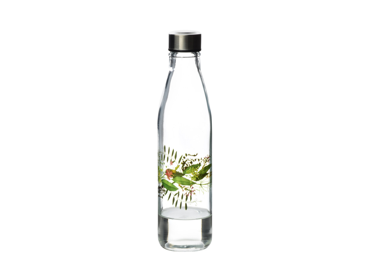 Bouteille HOLLIE IDYLLIC - Verre 750ml avec motif floral - HTID1329 - Allesken