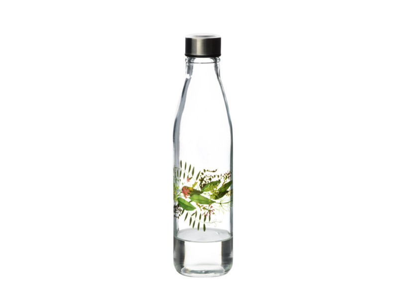 Bouteille HOLLIE IDYLLIC - Verre 750ml avec motif floral - HTID1329 - Allesken
