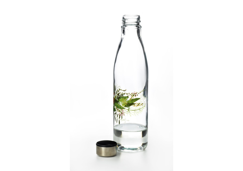 Bouteille HOLLIE IDYLLIC - Verre 750ml avec motif floral - HTID1329 - Allesken