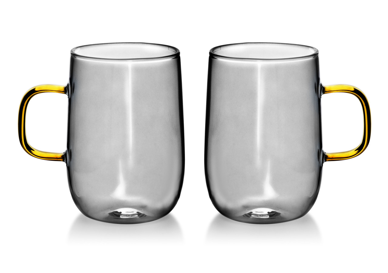 Ensemble de 2 Tasses Thermiques PETER - 400ml en verre borosilicaté - HTID0348-PROM - Affekdesign By Mondex