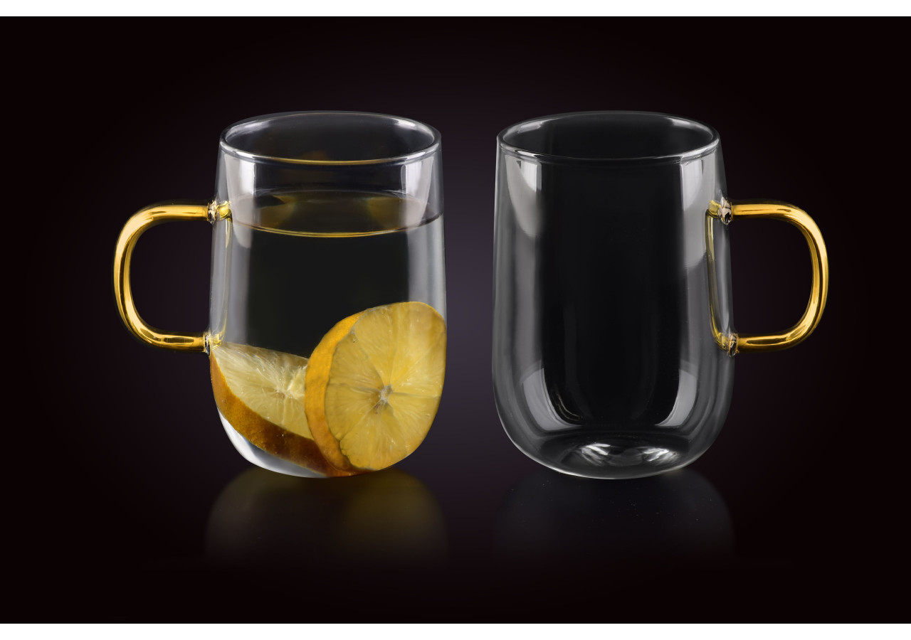 Ensemble de 2 Tasses Thermiques PETER - 400ml en verre borosilicaté - HTID0348-PROM - Affekdesign By Mondex