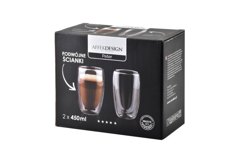 Ensemble de 2 Verres PETER - 450ml avec double paroi - HTID1797-PROM - Affekdesign By Mondex Ensemble de 2 Verres PETER - 450ml avec double paroi - HTID1797-PROM - Affekdesign By Mondex