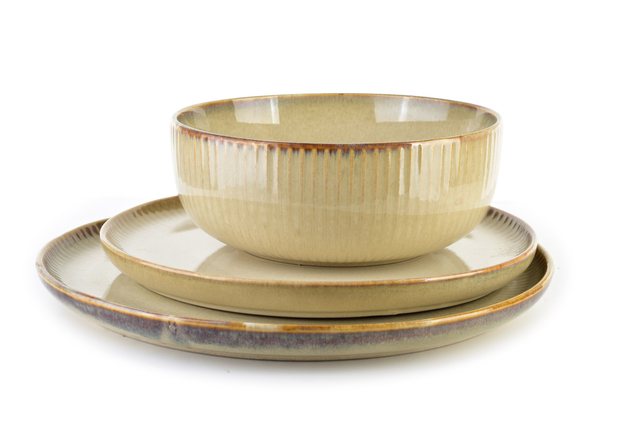 Assiette à dessert BASIC NATURE - 22 cm en céramique - HTNA9813 - Mondex