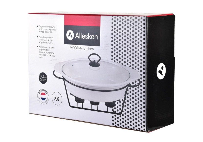 Plat Chauffant MODERN KITCHEN - 2,6L, 38x26xH7,9cm - HTN0826-PROM - Allesken