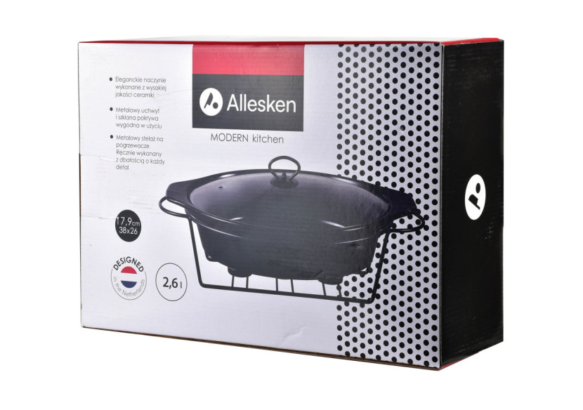 Plat Chauffant MODERN KITCHEN - Ovale 2,6L 38 x 26 x H7,9cm - HTN0895-PROM - Allesken