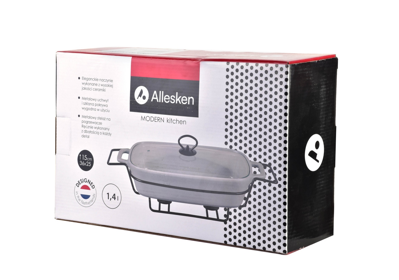 Plat Chauffant MODERN KITCHEN - Rectangulaire 1,4L 36 x 25 x H15cm - HTN0925-PROM - Allesken