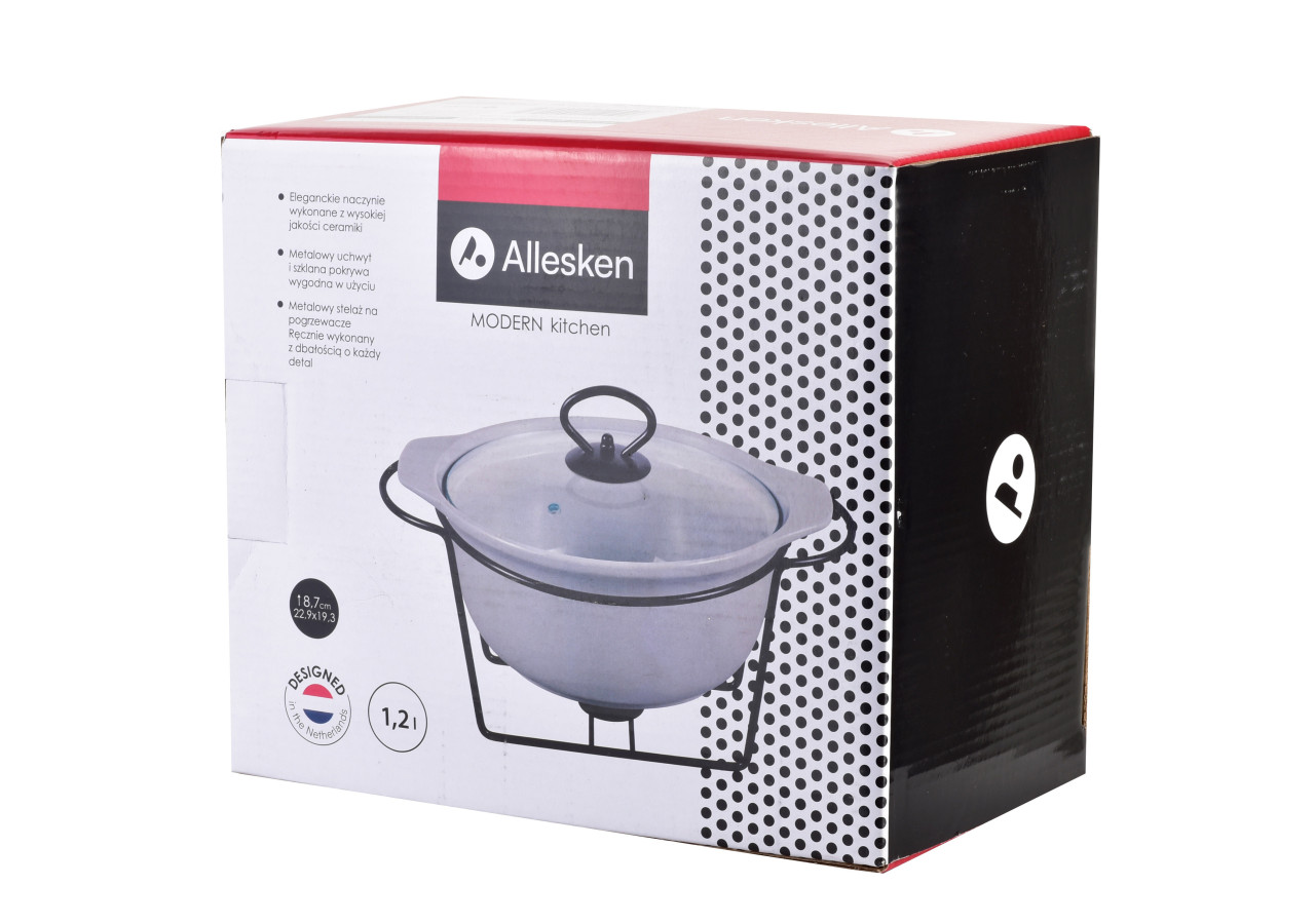 Plat MODERN KITCHEN - 1,2L avec chauffe-plat 22,9x19,3xH8,7cm - HTN0970-PROM - Allesken