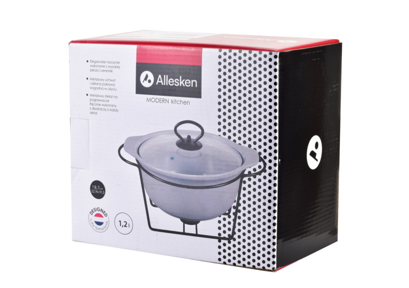 Plat MODERN KITCHEN - 1,2L avec chauffe-plat 22,9x19,3xH8,7cm - HTN0970-PROM - Allesken