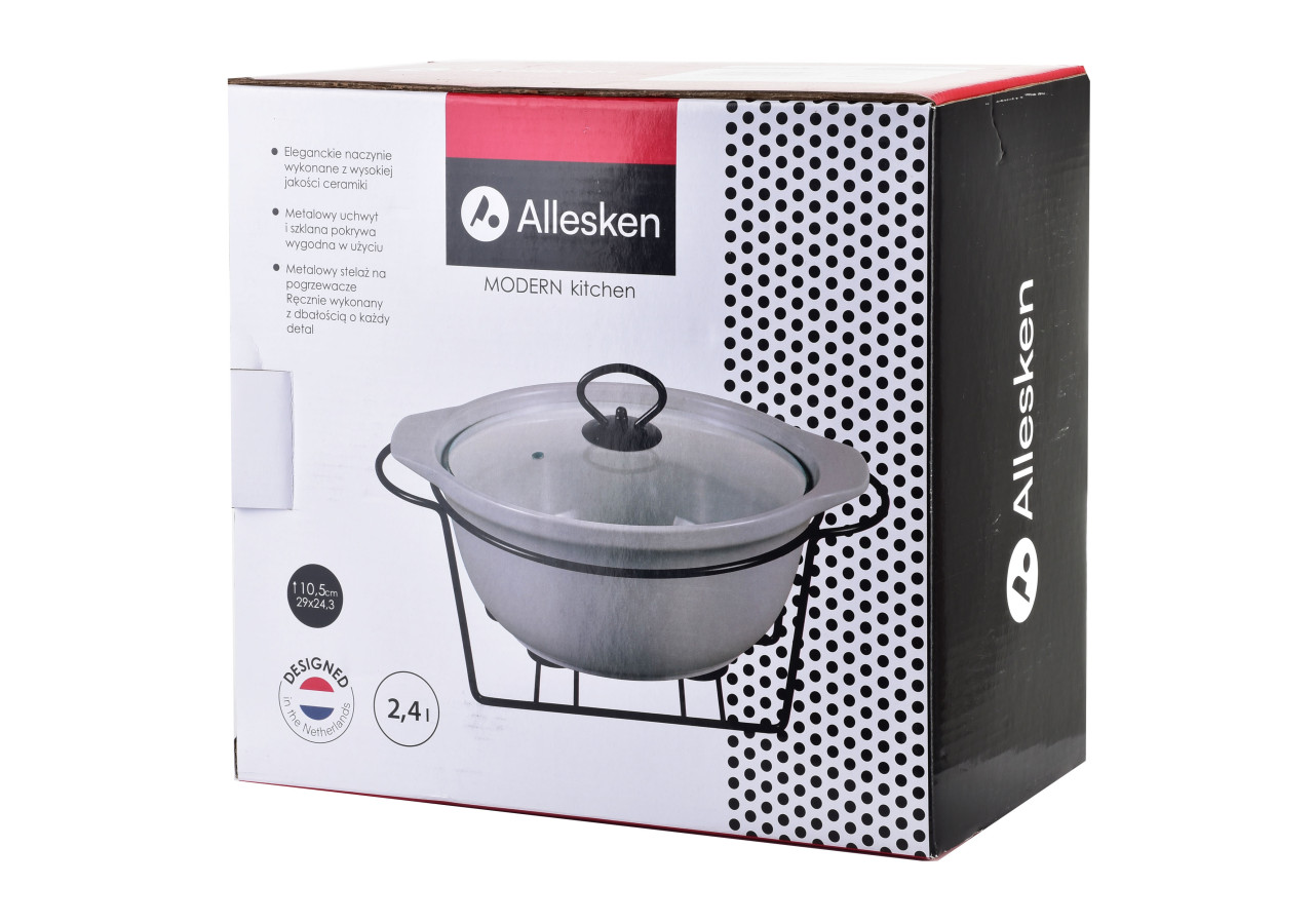 Plat MODERN KITCHEN - 2,4L avec chauffe-plat 29x24,3xH10,5cm - HTN0987-PROM - Allesken