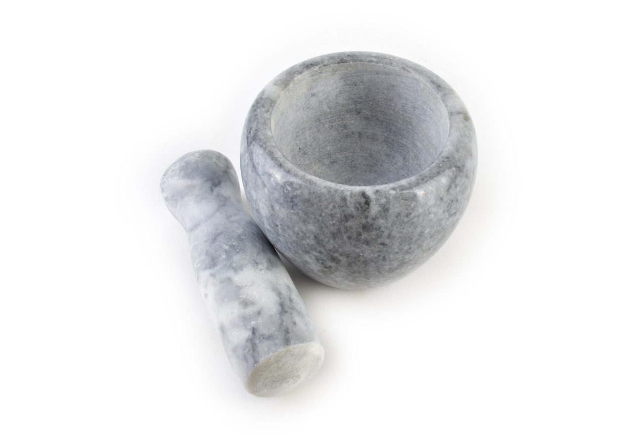 Mortier en Pierre Naturelle - 9 x 8,5 cm, Design Élegant - HTUA9539 - Allesken