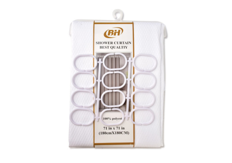 Rideau de Douche ZAC WHITE - 180x180cm - HTUA0740 - Bathlab By Mondex