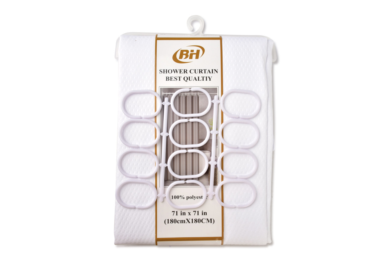 Rideau de Douche ZAC WHITE - 180x180cm - HTUA0740 - Bathlab By Mondex